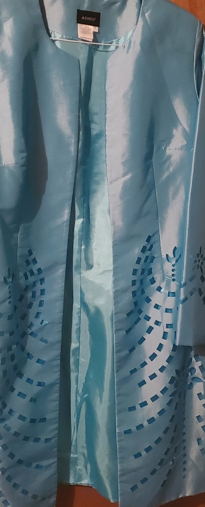 Gorgeous teal long evening dress and jacket